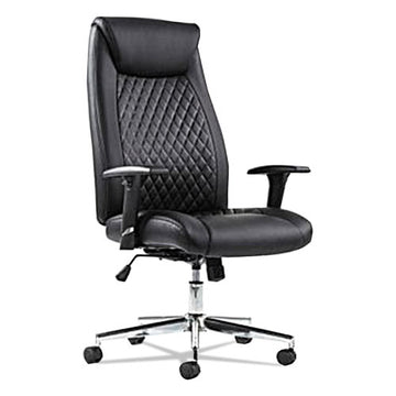 Sadie™ 3-oh-three Mid-back Executive Leather Chair, Supports Up To 250 Lb, 18.31" To 23.03" Seat Height, Black freeshipping - TVN Wholesale